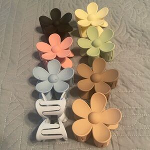 Floral Hair Claw Clips Set - Multicolor